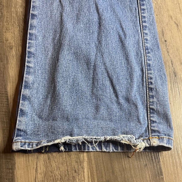 Y2k Blue Flare Jeans with Yellow Stripe - Picture 10 of 10